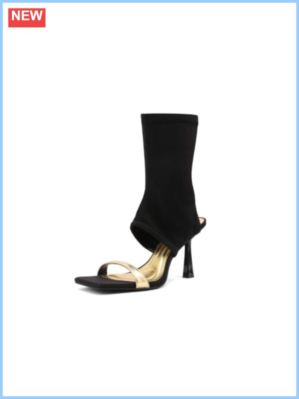 Stiletto Heel Open Toe Stretch Sandal Boots Women Shoes